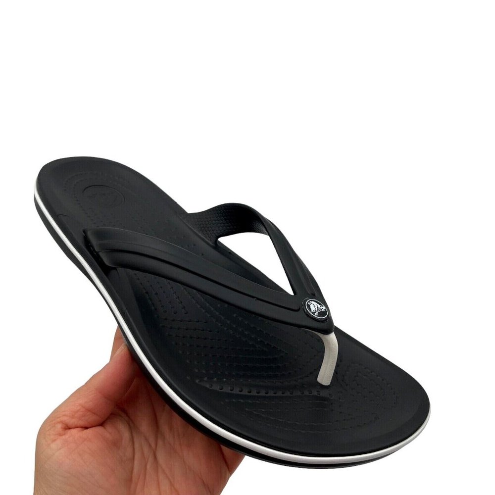 Crocs Men's Flip‎ Flop Sandal Size 9 Black Water Friendly Lightweight & Comfy - Picture 15 of 16